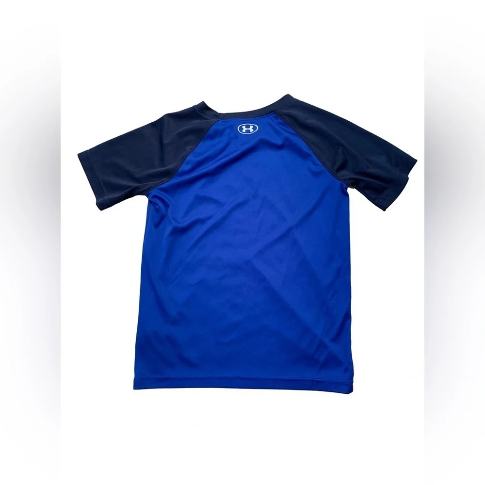 Under Armour Size 7 Blue Tie Dye Logo Tee
